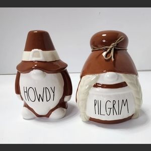 Rae Dunn "Howdy Pilgrims" Gnomes Figures Thanksgiving 2022